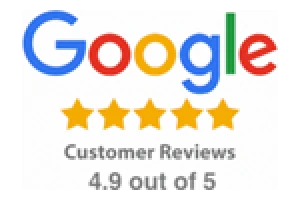Google 5 Star Customer Reviews 4.9 pot of 5 - Badge